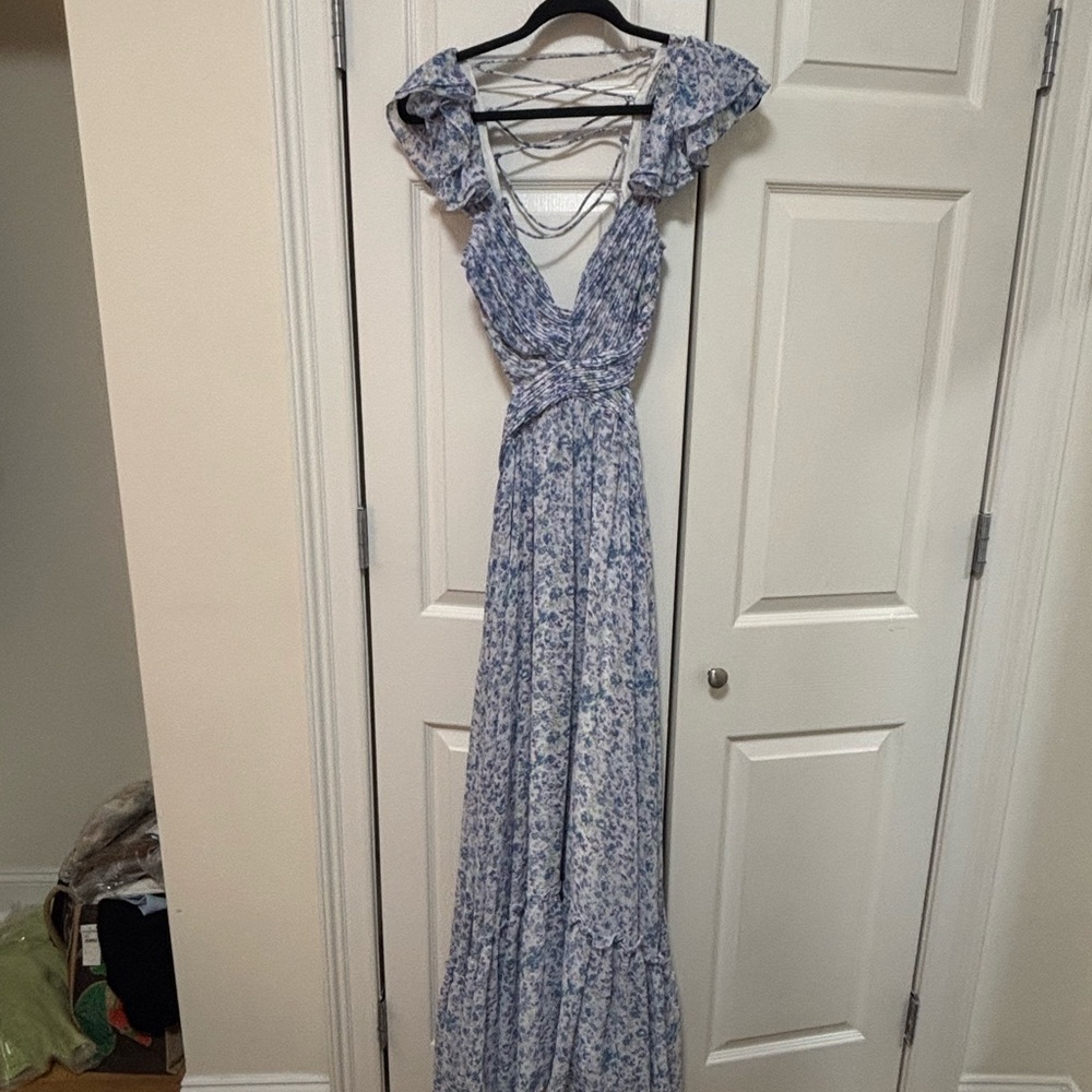 Astr Blue Floral Maxi Dress